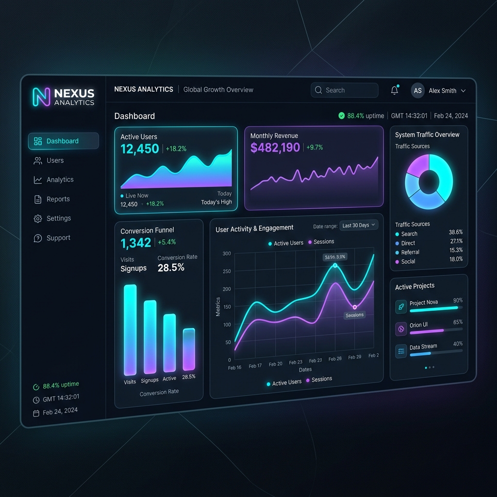 Futuristic SaaS Dashboard